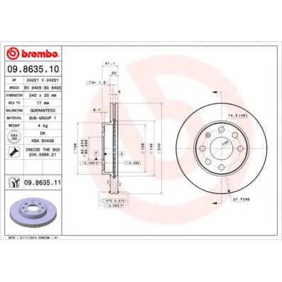 Kočioni disk BREMBO 09.8635.10