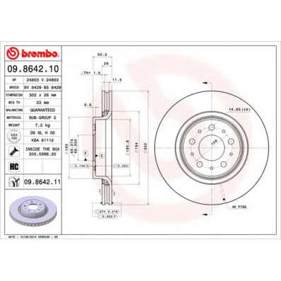 Kočioni disk BREMBO 09.8642.10
