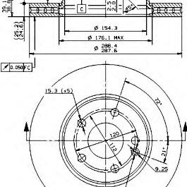 Kočioni disk BREMBO 09.8681.11