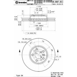 Kočioni disk BREMBO 09.8697.81