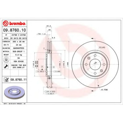 Kočioni disk BREMBO 09.8760.11