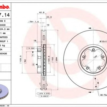 Kočioni disk BREMBO 09.8837.14