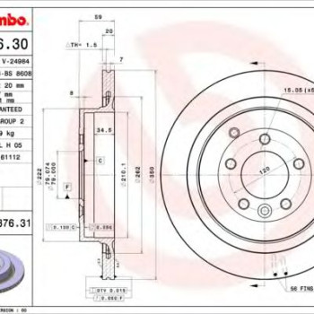 Kočioni disk BREMBO 09.8876.31
