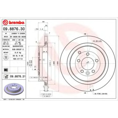 Kočioni disk BREMBO 09.8876.31