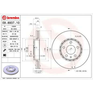Kočioni disk BREMBO 09.8937.10