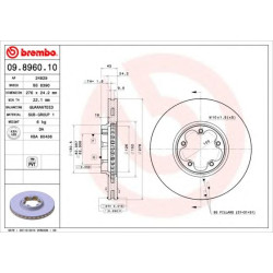 Kočioni disk BREMBO 09.8960.10