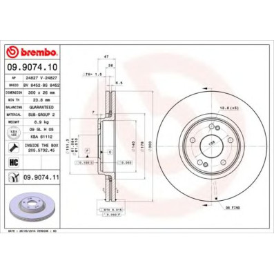 Kočioni disk BREMBO 09.9074.10