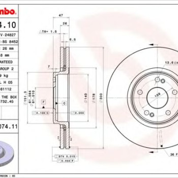 Kočioni disk BREMBO 09.9074.11