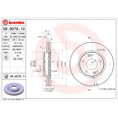 Kočioni disk BREMBO 09.9079.10