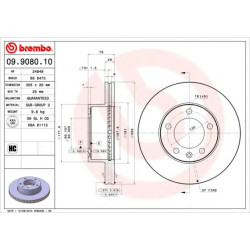 Kočioni disk BREMBO 09.9080.10