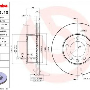 Kočioni disk BREMBO 09.9080.10