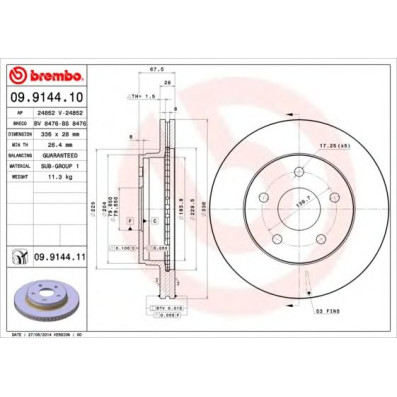 Kočioni disk BREMBO 09.9144.10