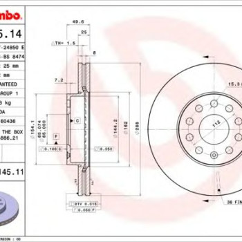 Kočioni disk BREMBO 09.9145.11