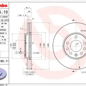 Kočioni disk BREMBO 09.9165.11