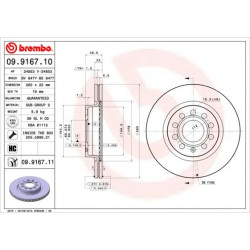 Kočioni disk BREMBO 09.9167.11