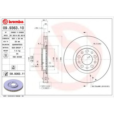 Kočioni disk BREMBO 09.9363.10