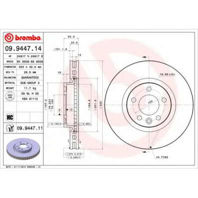 Kočioni disk BREMBO 09.9447.14