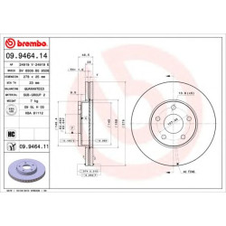 Kočioni disk BREMBO 09.9464.11