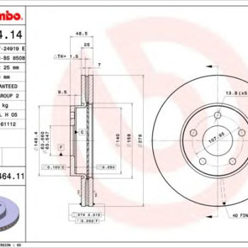 Kočioni disk BREMBO 09.9464.11