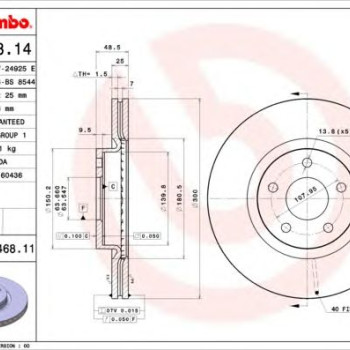 Kočioni disk BREMBO 09.9468.11
