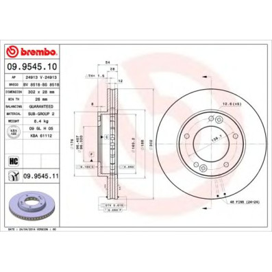 Kočioni disk BREMBO 09.9545.11