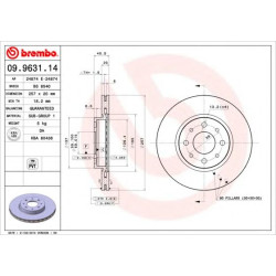 Kočioni disk BREMBO 09.9631.14