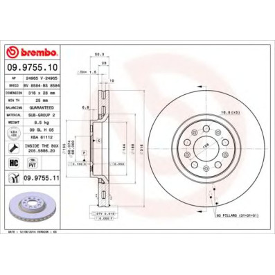 Kočioni disk BREMBO 09.9755.10