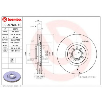 Kočioni disk BREMBO 09.9760.10