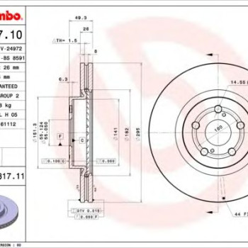 Kočioni disk BREMBO 09.9817.11