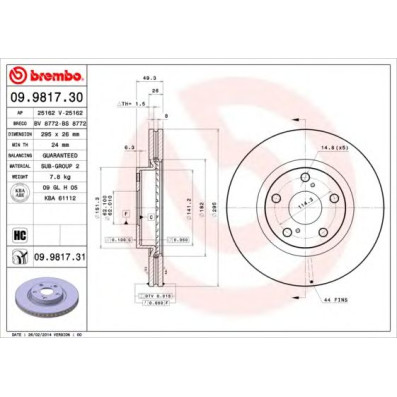 Kočioni disk BREMBO 09.9817.31