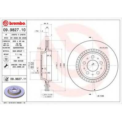 Kočioni disk BREMBO 09.9827.11