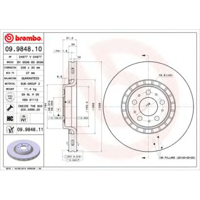 Kočioni disk BREMBO 09.9848.11