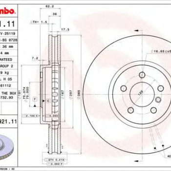 Kočioni disk BREMBO 09.9921.11