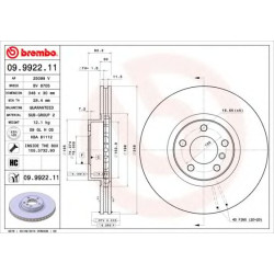 Kočioni disk BREMBO 09.9922.11