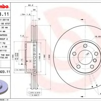 Kočioni disk BREMBO 09.9923.11