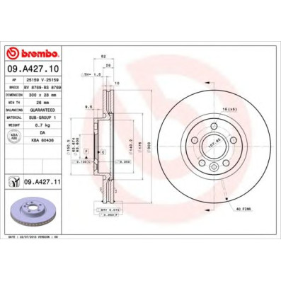 Kočioni disk BREMBO 09.A427.10