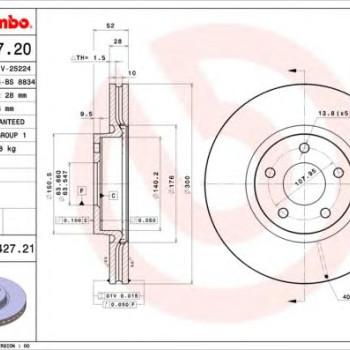 Kočioni disk BREMBO 09.A427.21
