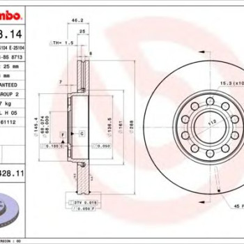 Kočioni disk BREMBO 09.A428.11