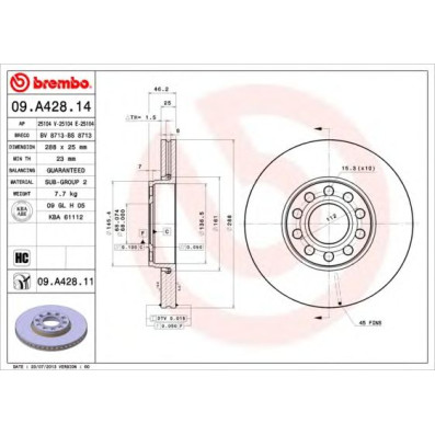 Kočioni disk BREMBO 09.A428.11