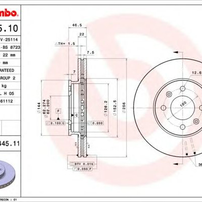 Kočioni disk BREMBO 09.A445.10
