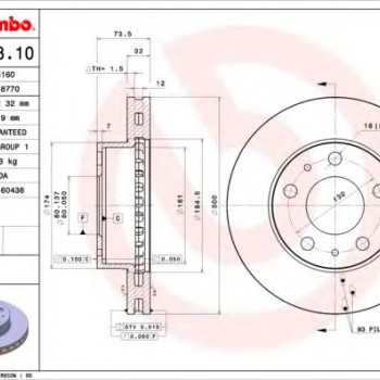 Kočioni disk BREMBO 09.A458.10