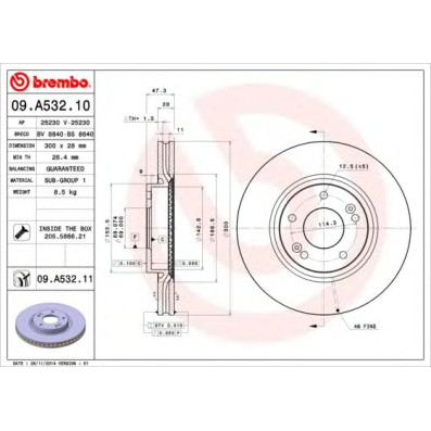 Kočioni disk BREMBO 09.A532.10