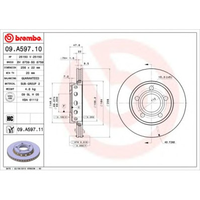Kočioni disk BREMBO 09.A597.11
