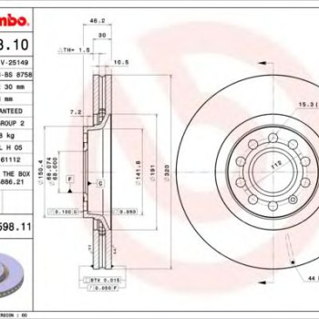 Kočioni disk BREMBO 09.A598.11