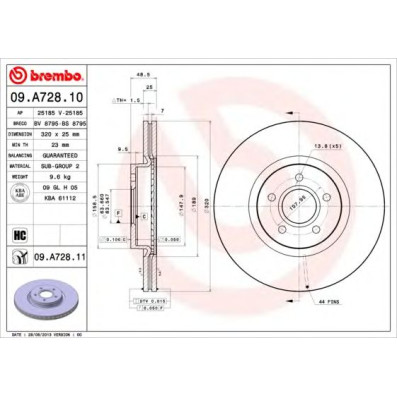 Kočioni disk BREMBO 09.A728.11