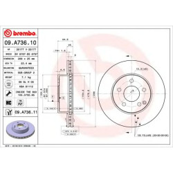Kočioni disk BREMBO 09.A736.11