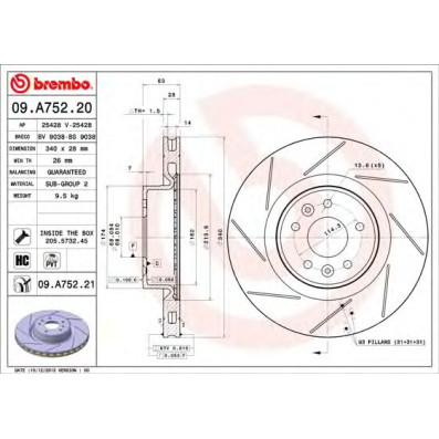 Kočioni disk BREMBO 09.A752.20