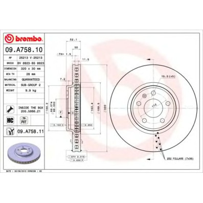 Kočioni disk BREMBO 09.A758.11