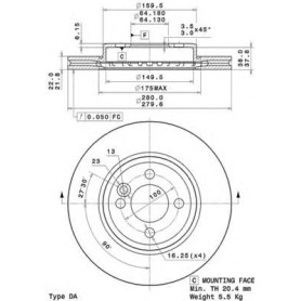 Kočioni disk BREMBO 09.A761.11