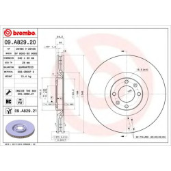 Kočioni disk BREMBO 09.A829.21